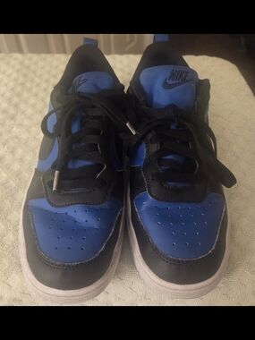 Nike Black and Blue Low-Top Sneaker Pair